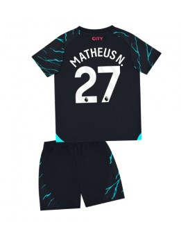 Manchester City Matheus Nunes #27 Dječji Rezervni Dres kompleti 2023-24 Kratak Rukavima (+ kratke hlače)